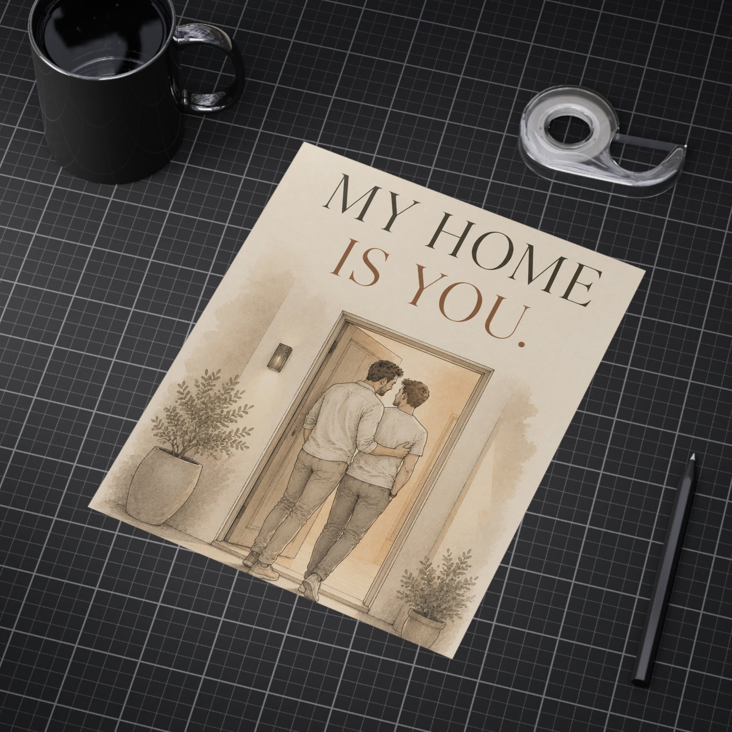 My Home Is You | Two Dads Love & Family Wall Art Print