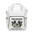 Diaper Backpack — "Two Dad Crew" Illustrated Baby Bag (Small Stink, Big Bag)
