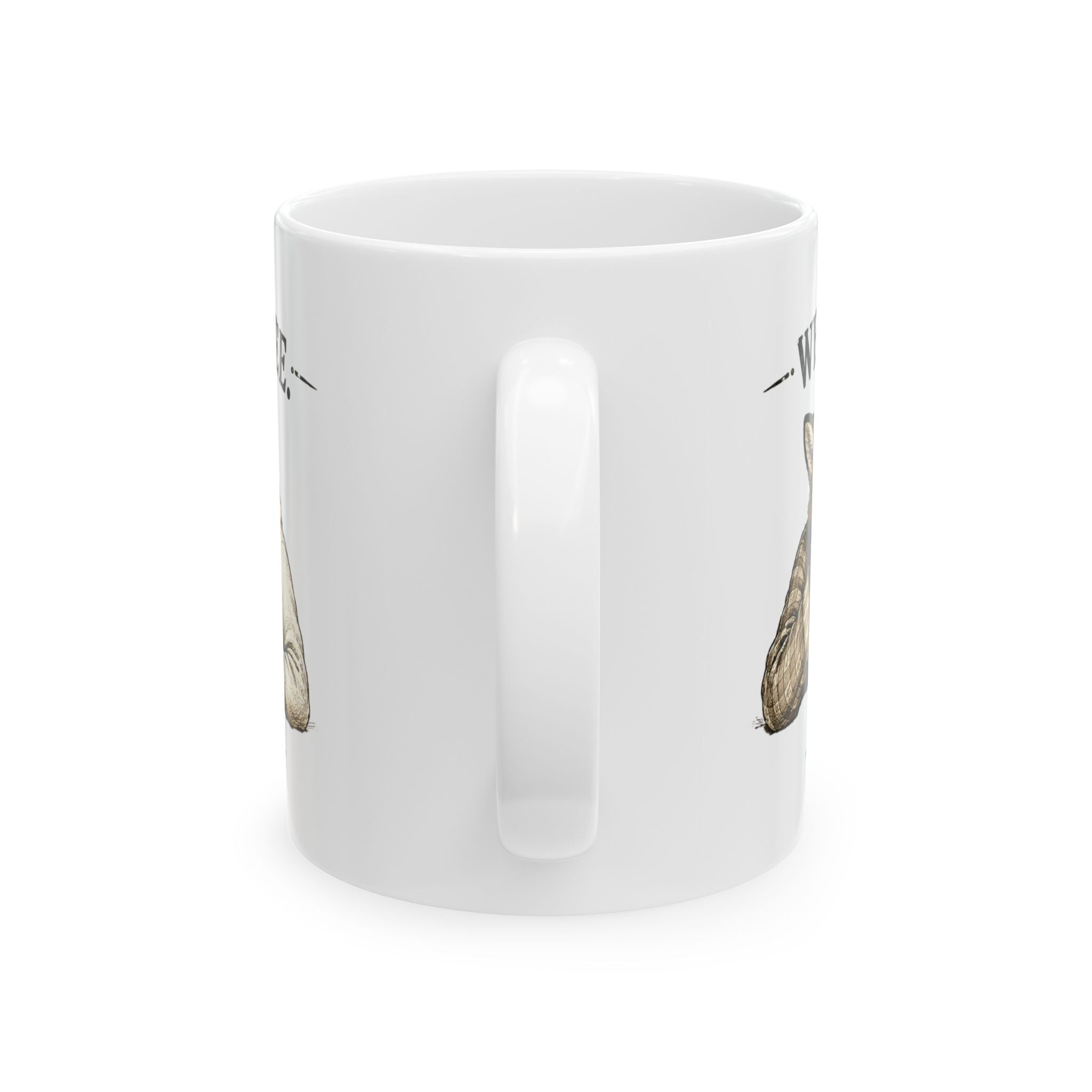 Morning Fox Coffee Mug — "I Don't Finished Our Coffee, He Already Won" Ceramic Mug (11oz, 15oz)