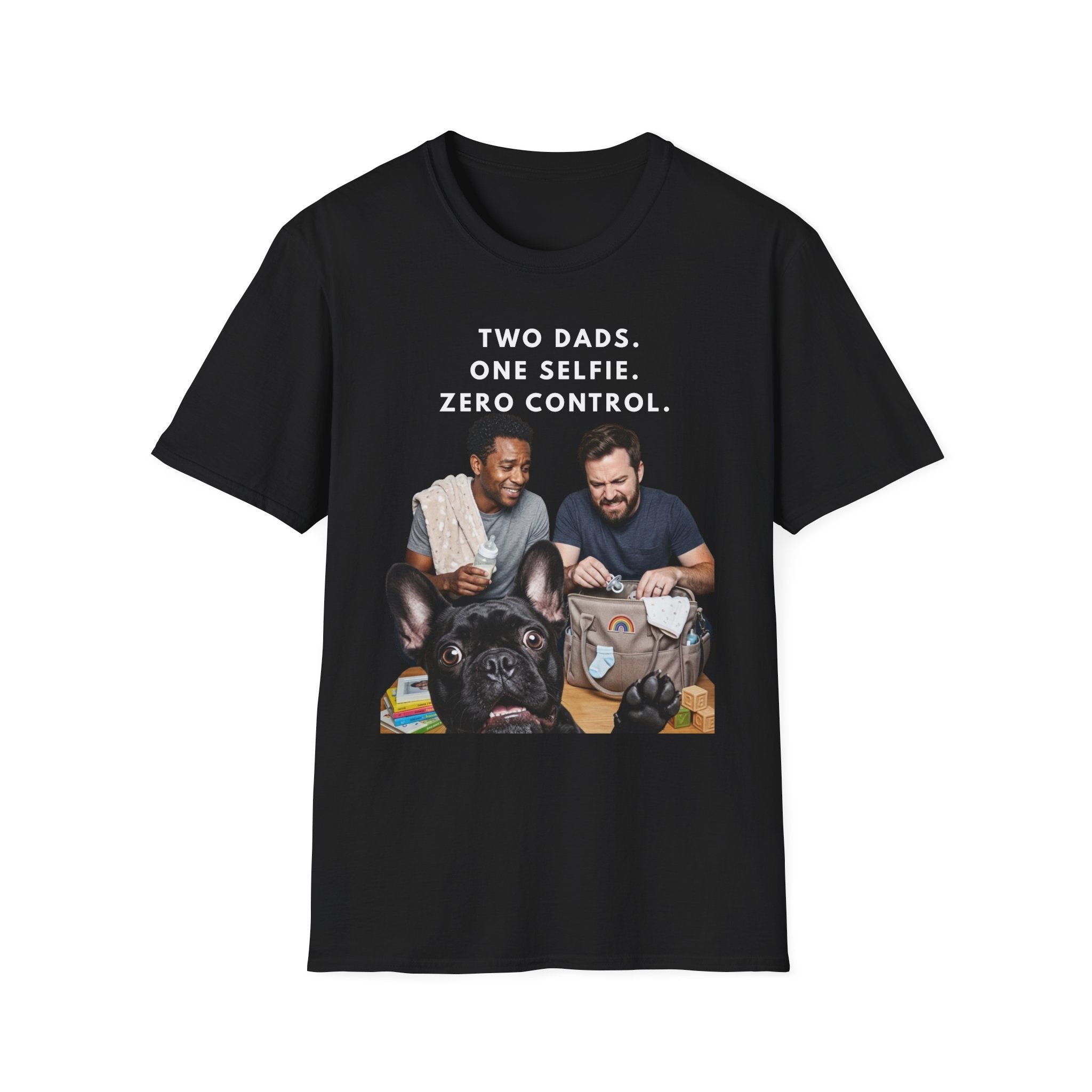 Two Dads One Selfie T-Shirt – Funny Gay Dad Father’s Day Tee