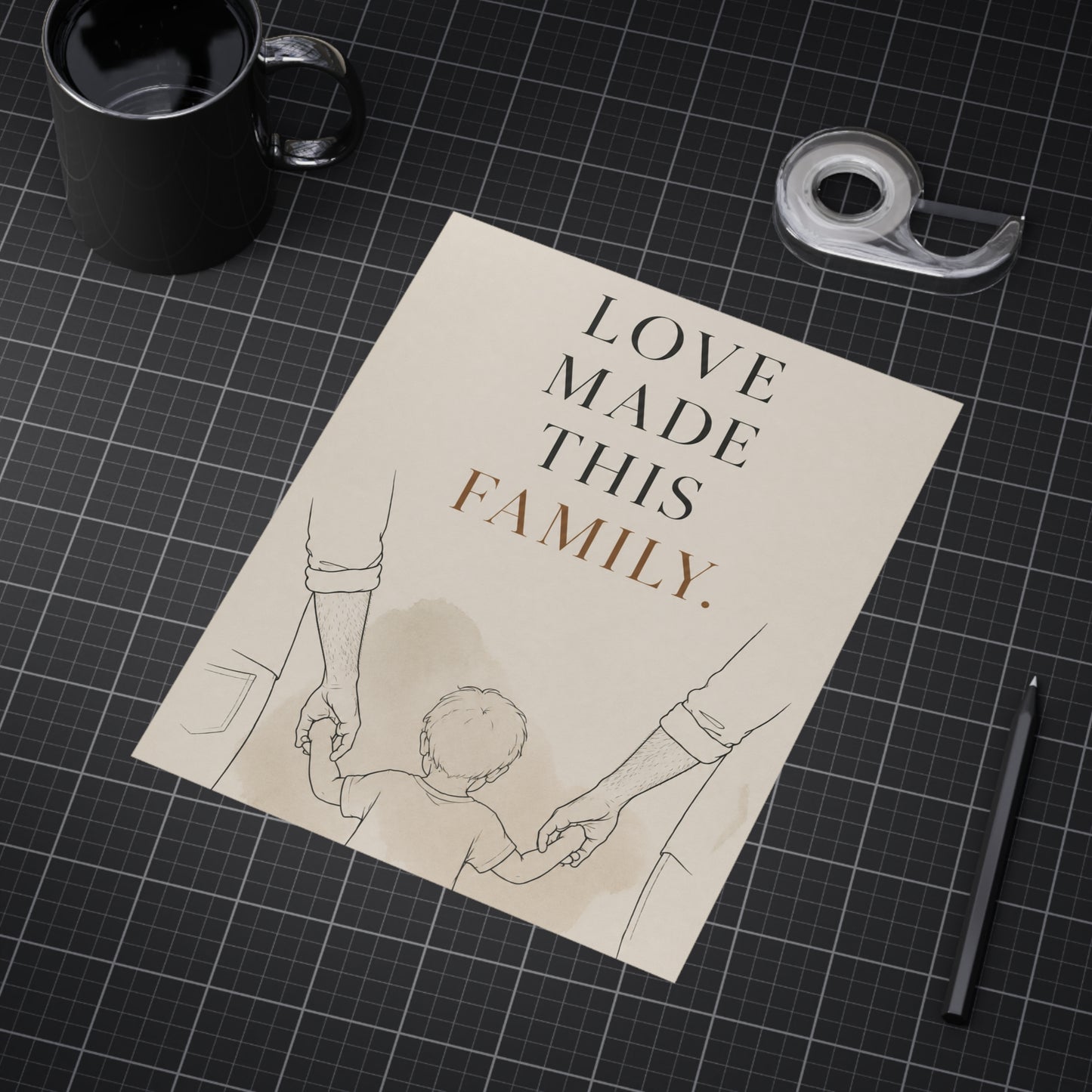 Love Made This Family | Two Dads Family Wall Art
