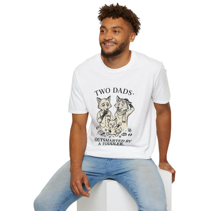 Two Dads. Outsmarted by a Toddler.™ | Funny Two Dads T-Shirt