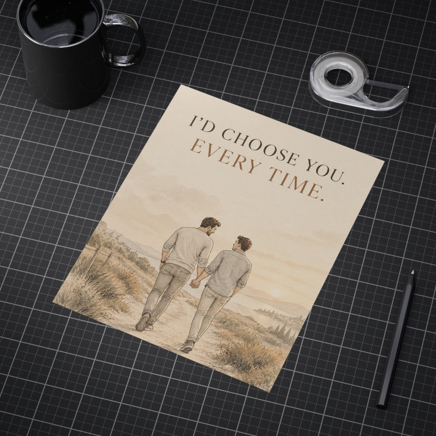 I’d Choose You Every Time | Two Dads Love & Family Wall Art Print